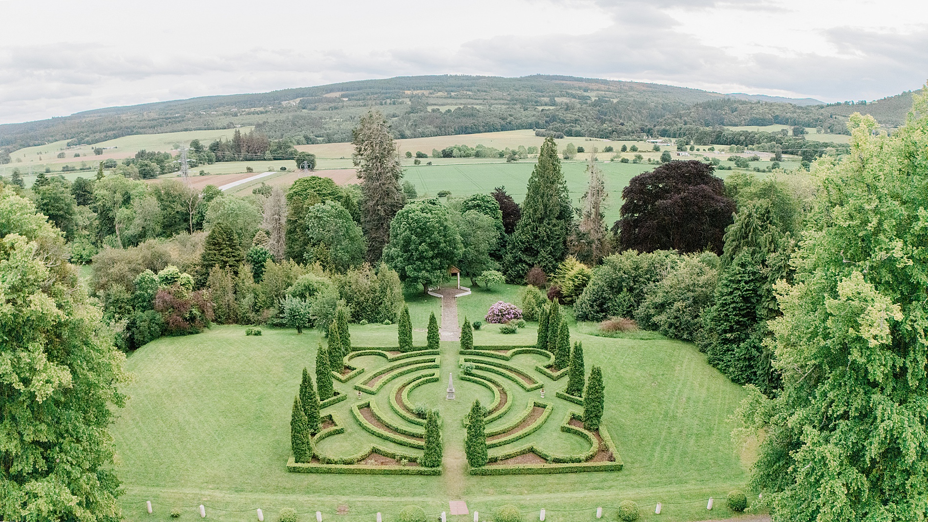 Formal gardens from Highlands of Scotland Wedding at Achnagairn Castle