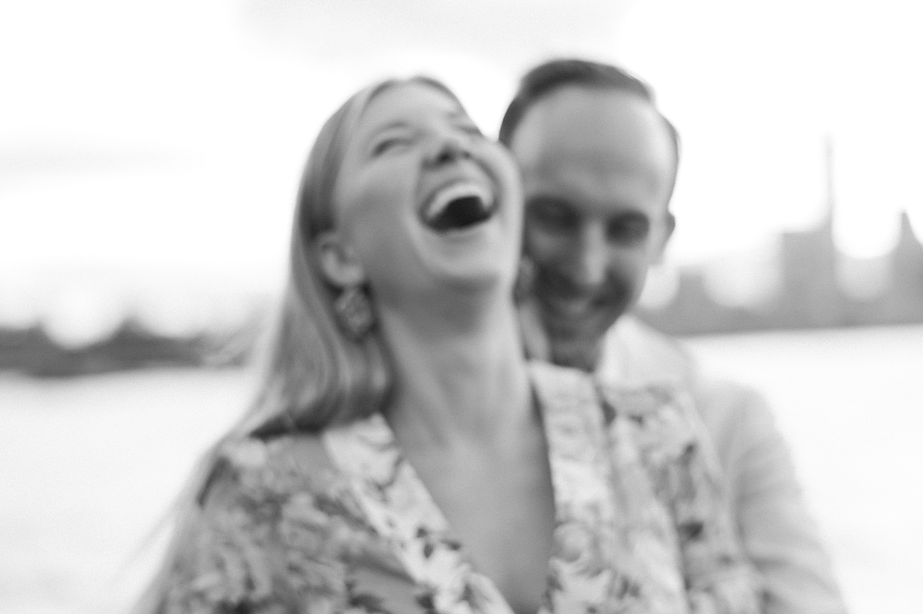 candid portraits of couple laughing 