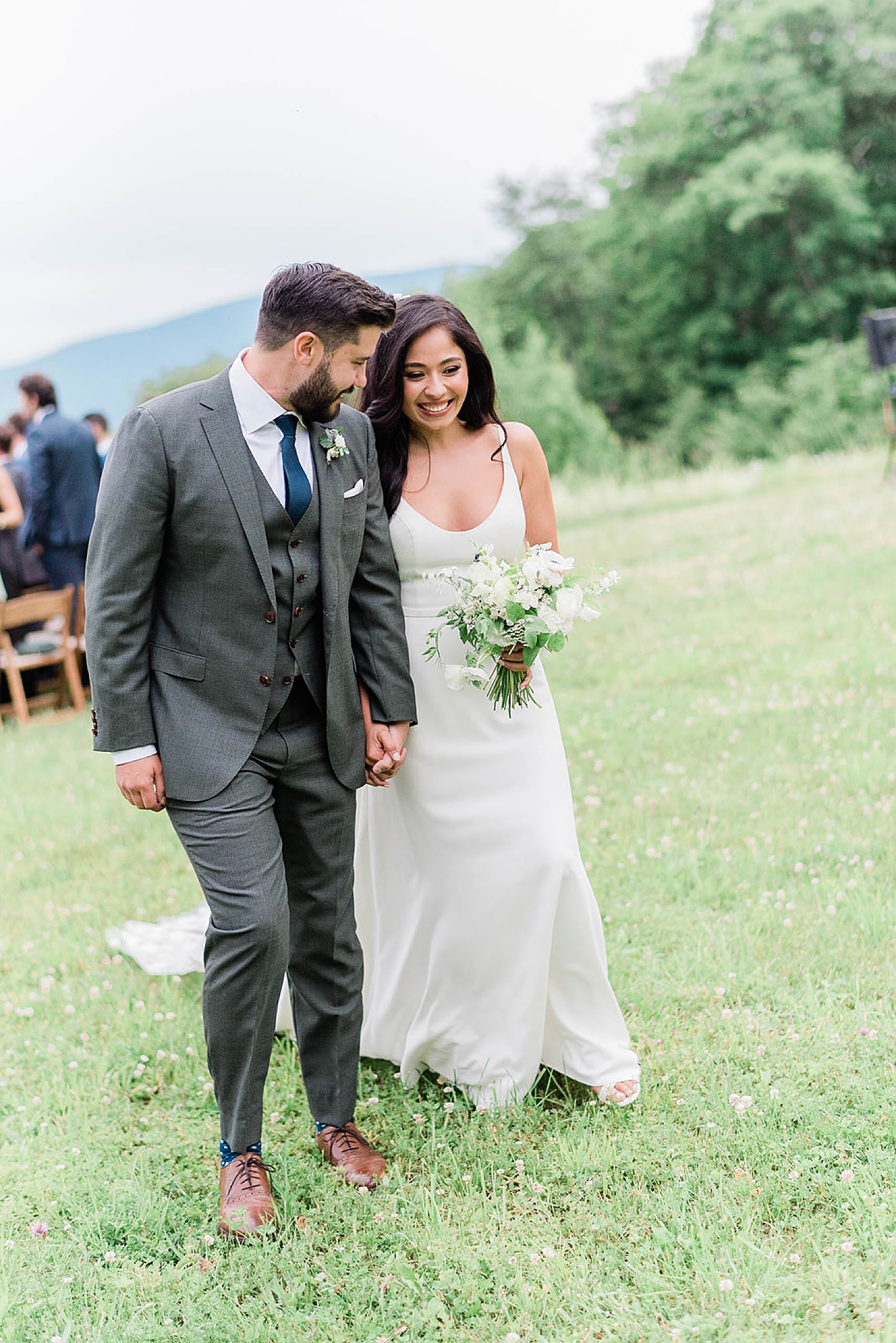 newlyweds exit wedding ceremony