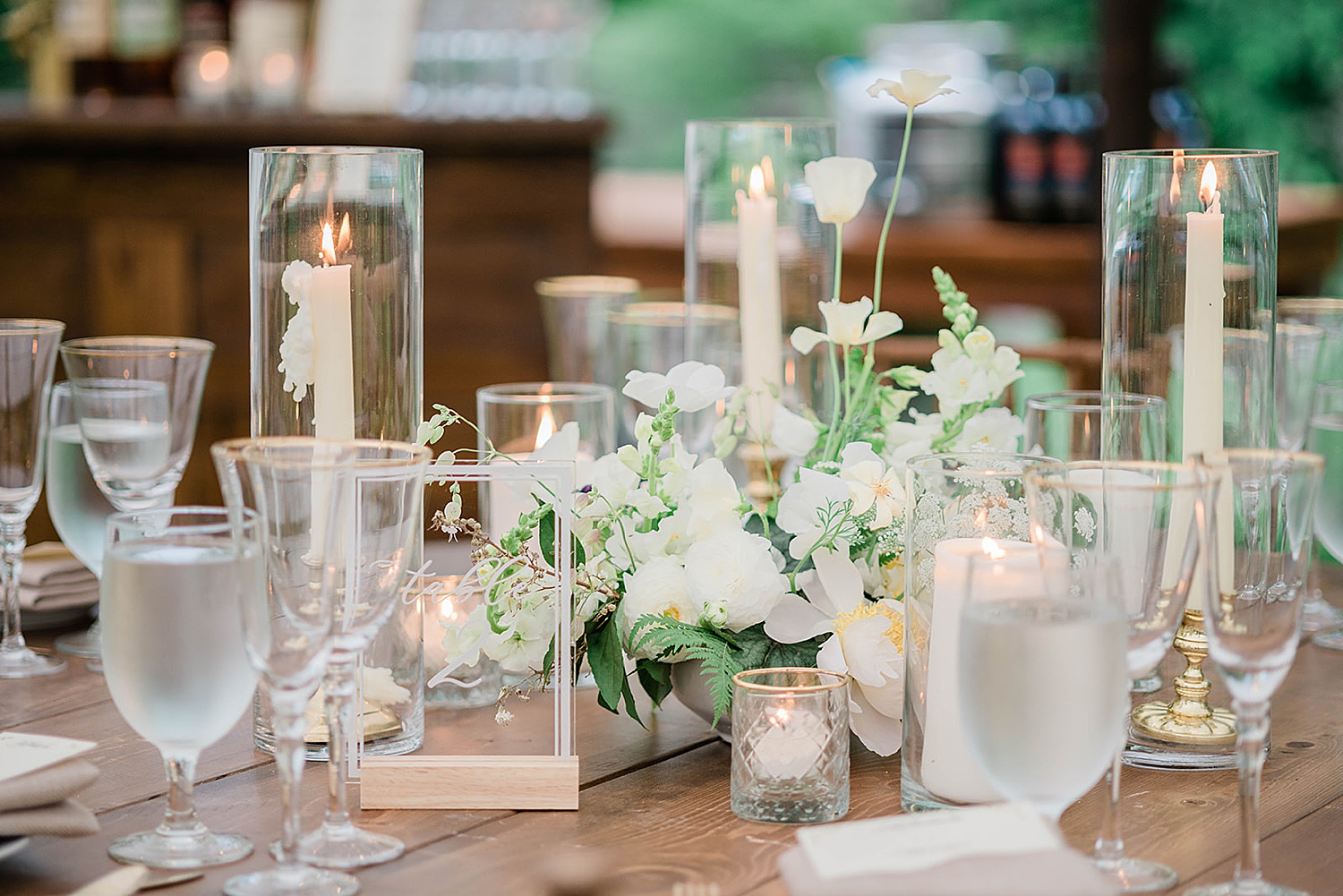 clean and classic white wedding details
