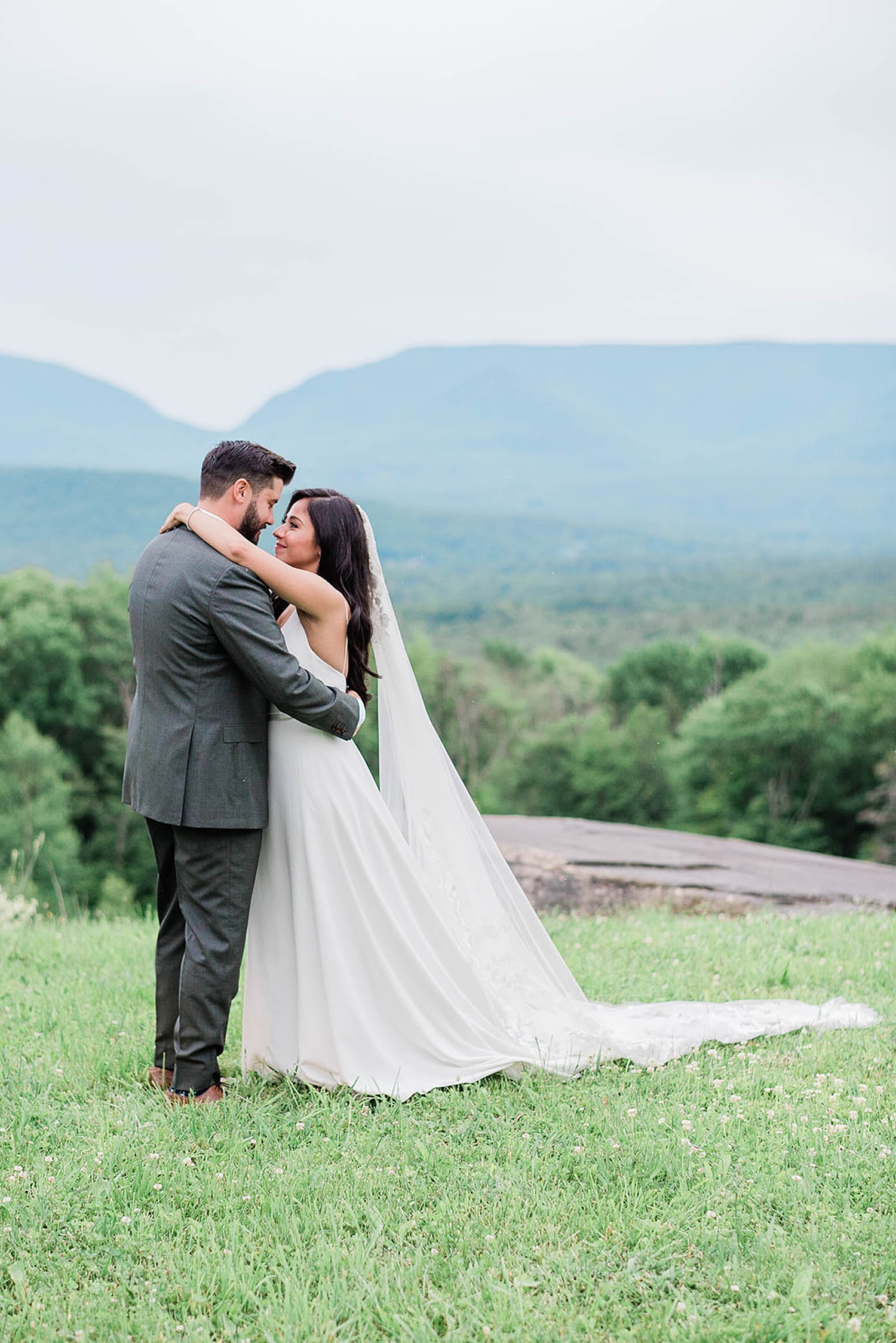 newlyweds first dance on hilltop at Deer Mountain Inn