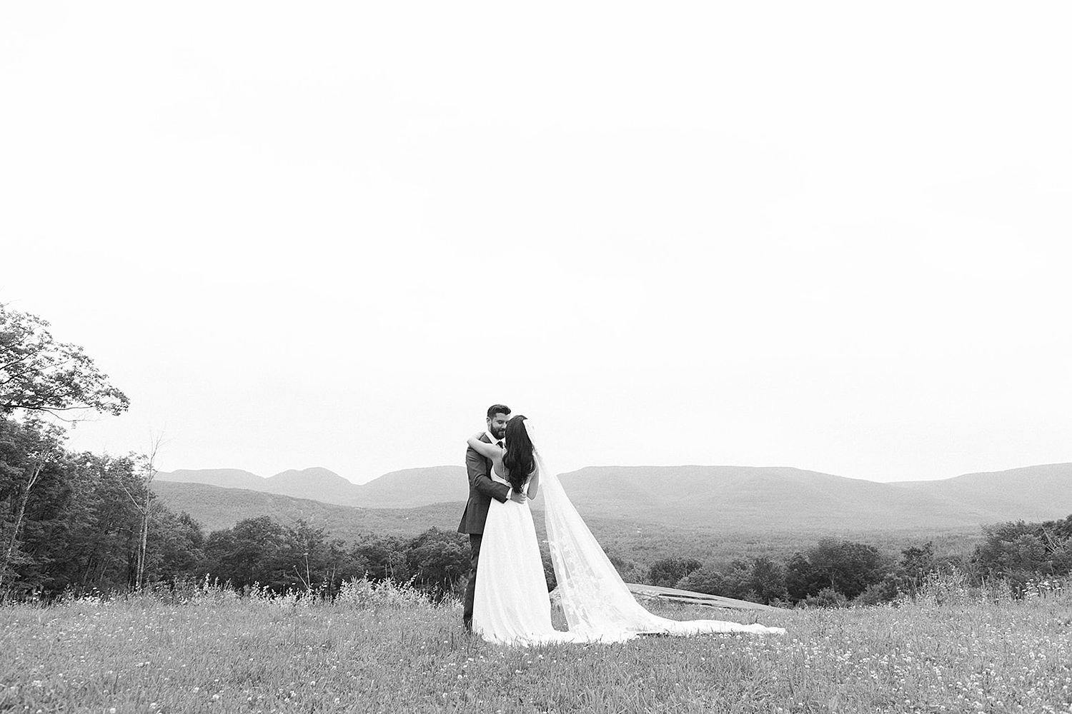 newlyweds private first dance on hilltop at Catskill Mountain Wedding at Deer Mountain Inn