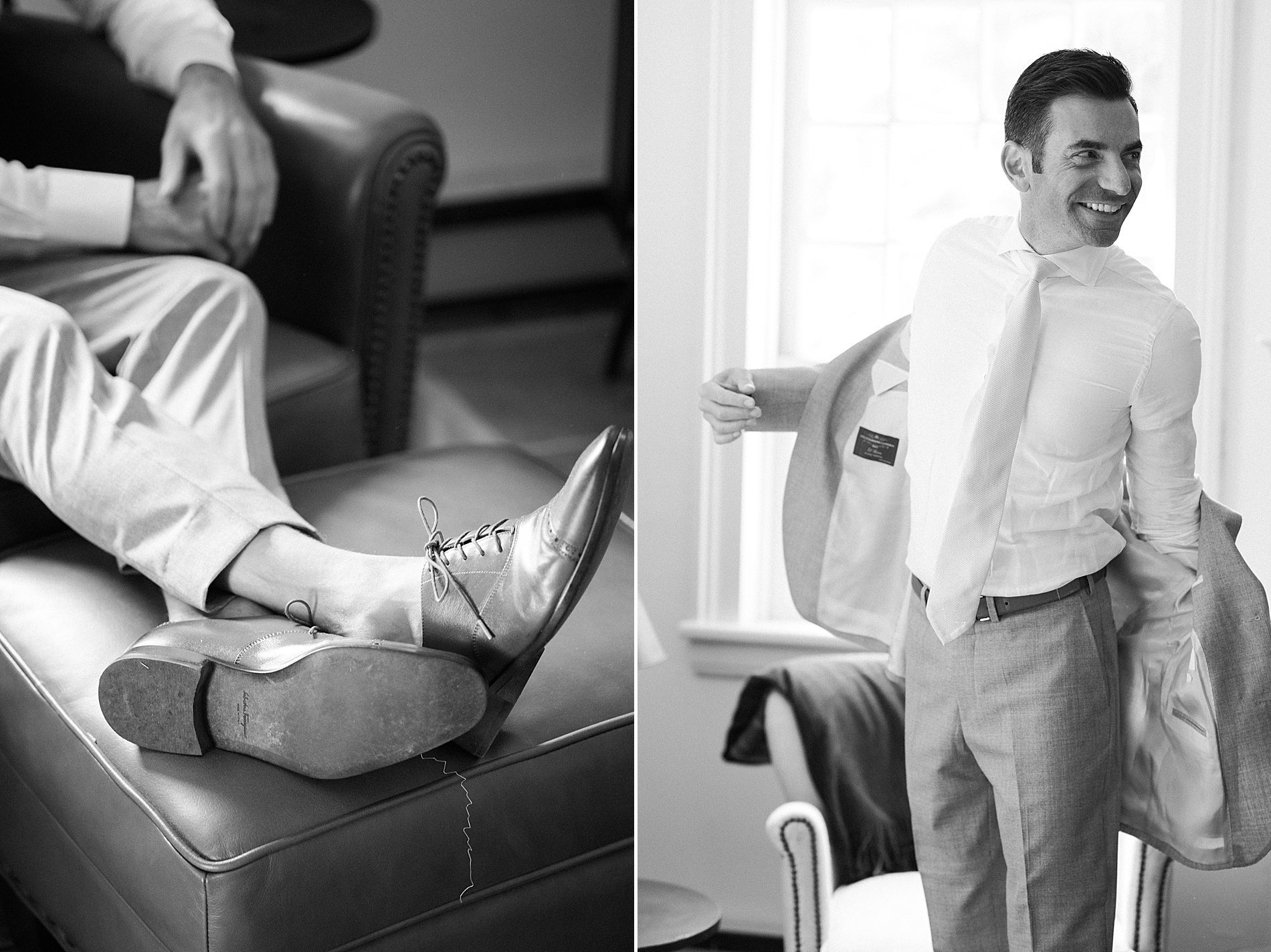 groom getting ready for Hudson Valley Wedding at Private Estate