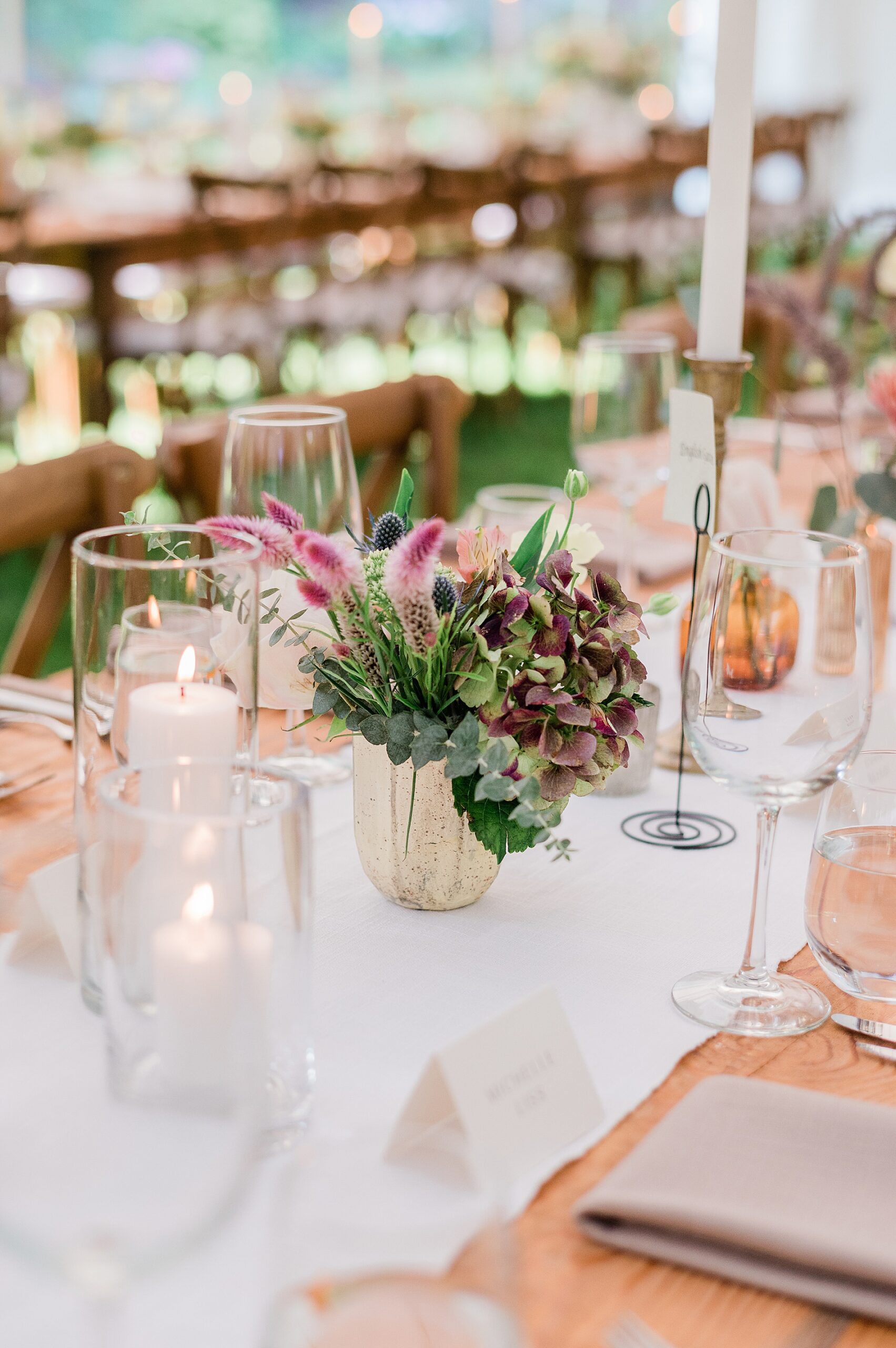 wedding reception details at priviate estate in Hudson Valley
