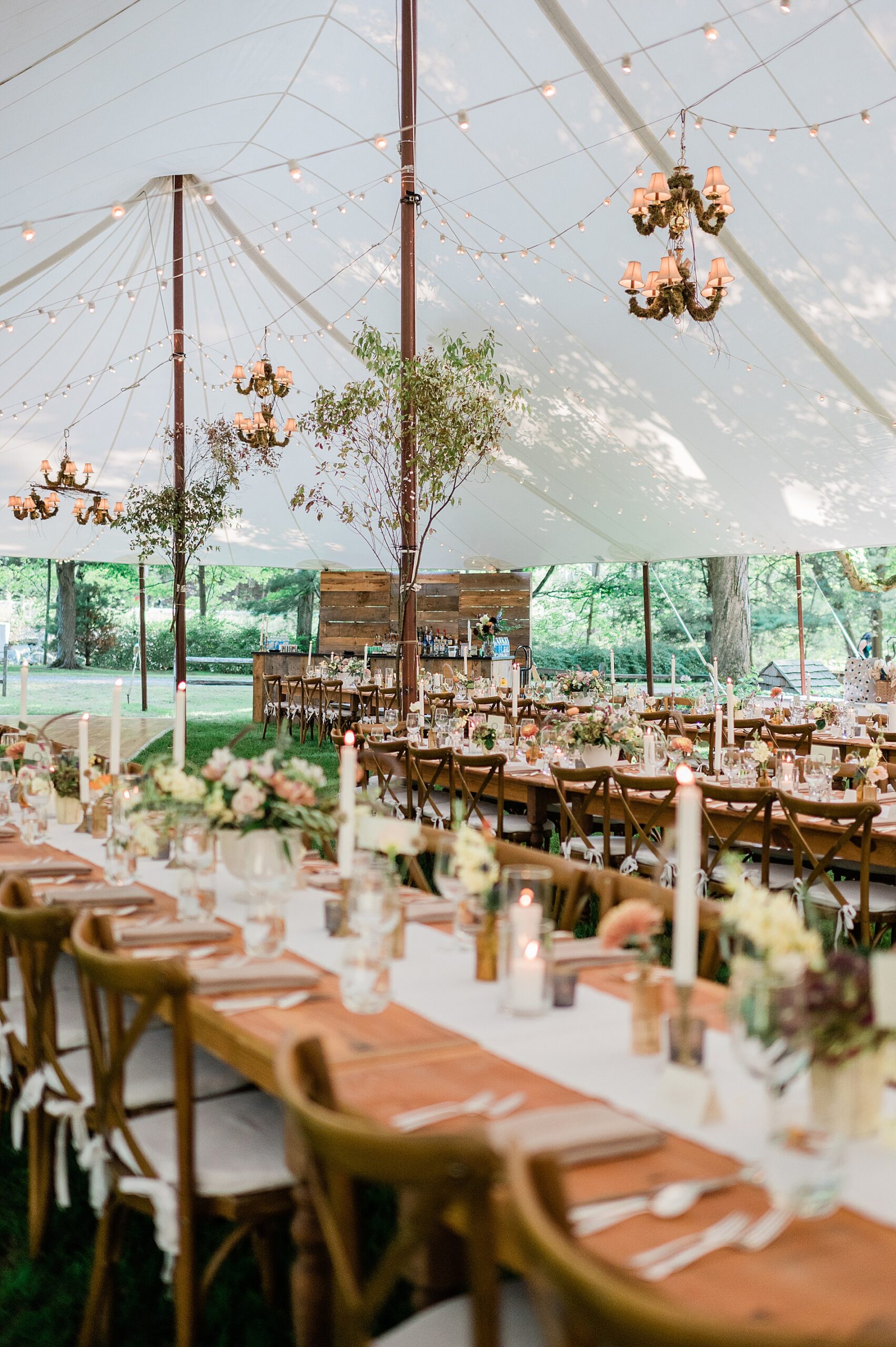 Hudson Valley tented Wedding reception at Private Estate