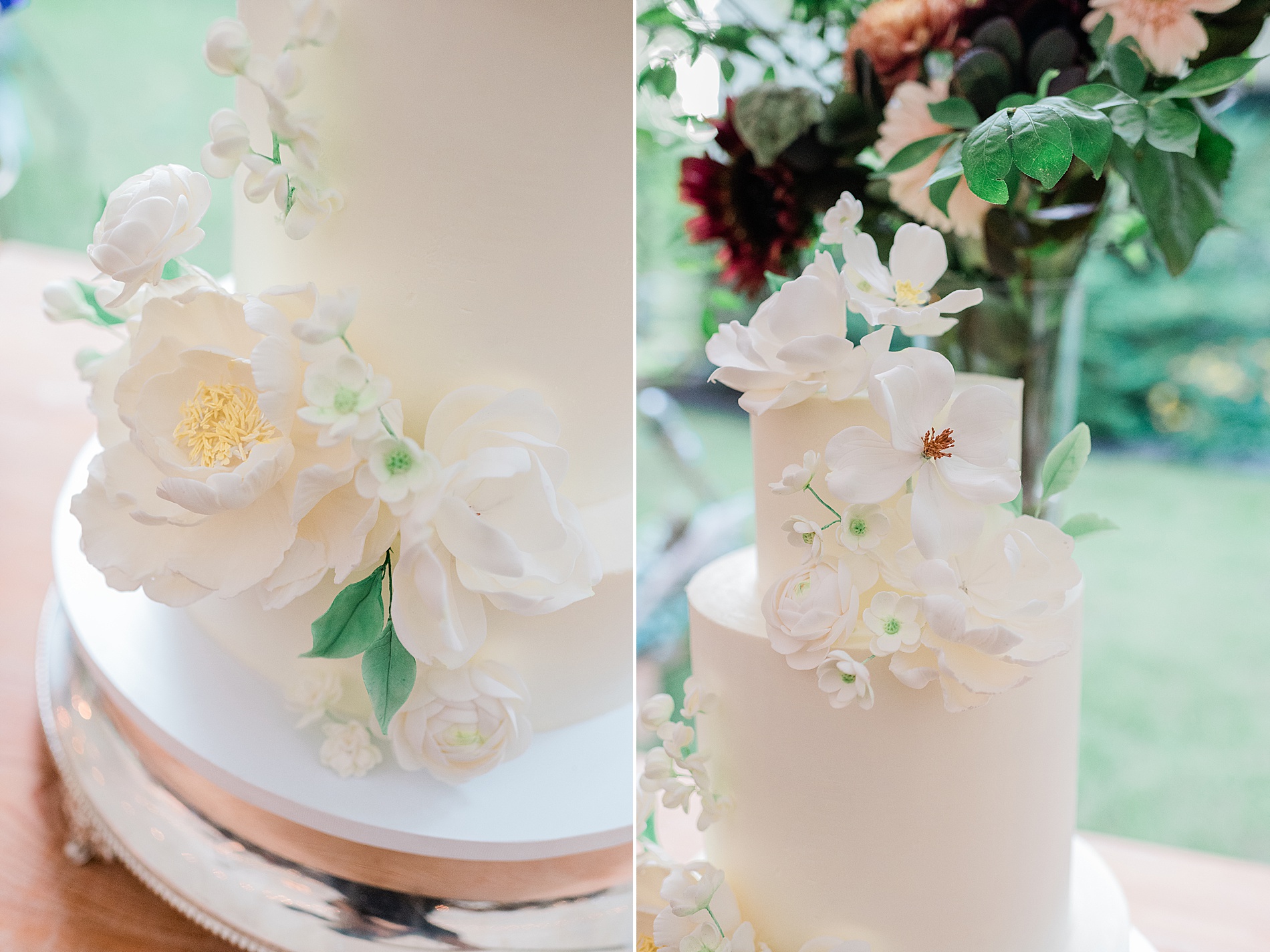 wedding cake details from Hudson Valley Wedding at Private Estate