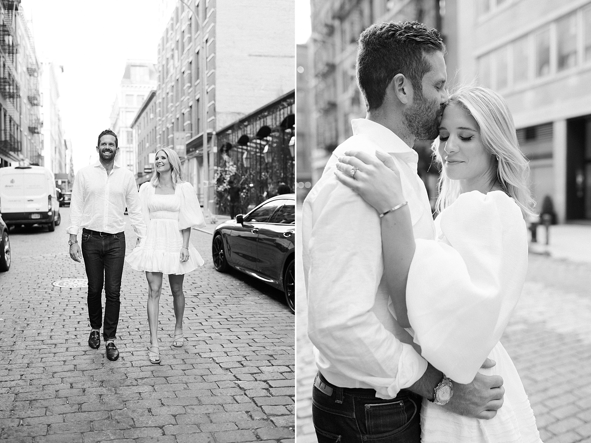 romantic engagement photos in SoHo