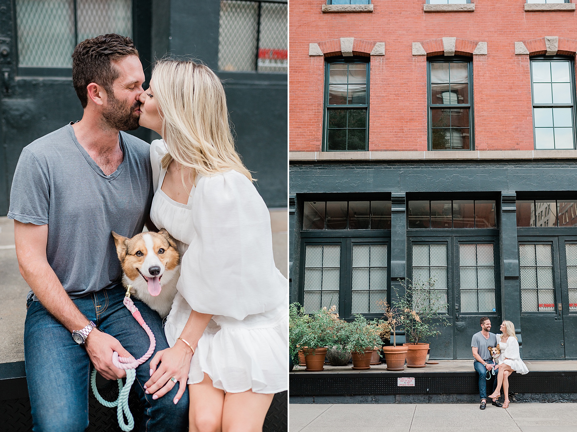 romantic engagement session in Tribeca neighborhood