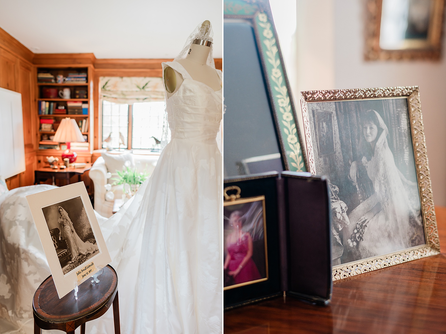 bride getting ready at home before wedding