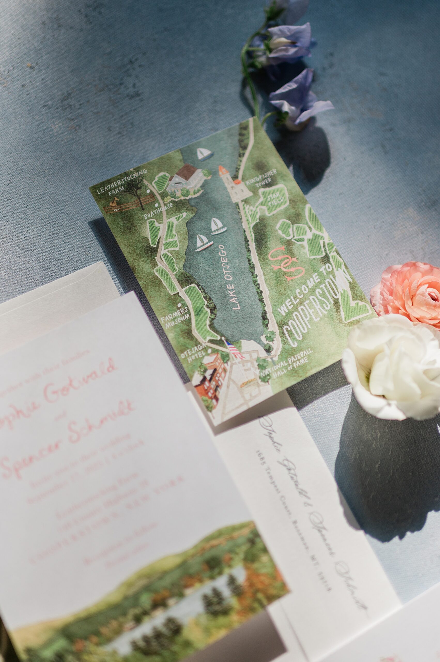 wedding invitation with map of property