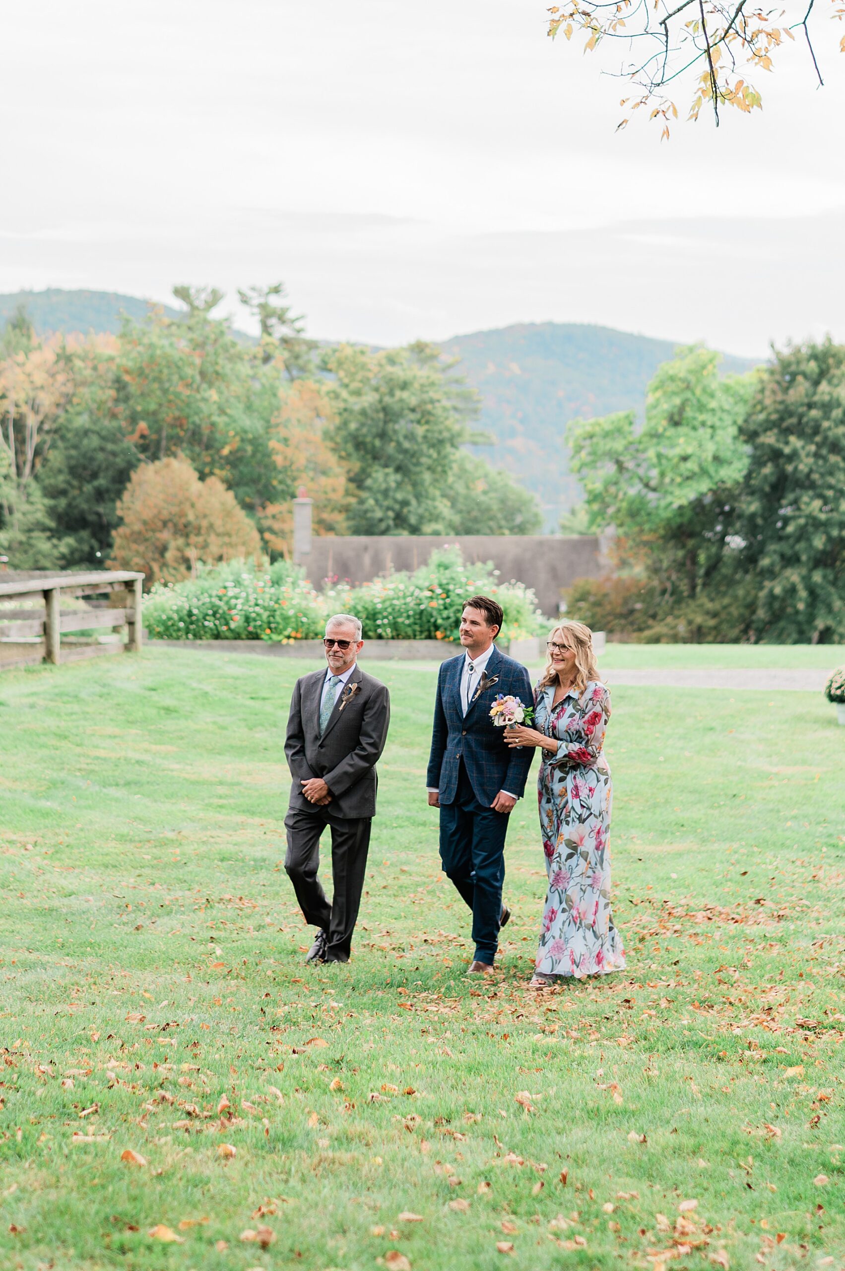 groom entering wedding ceremony
