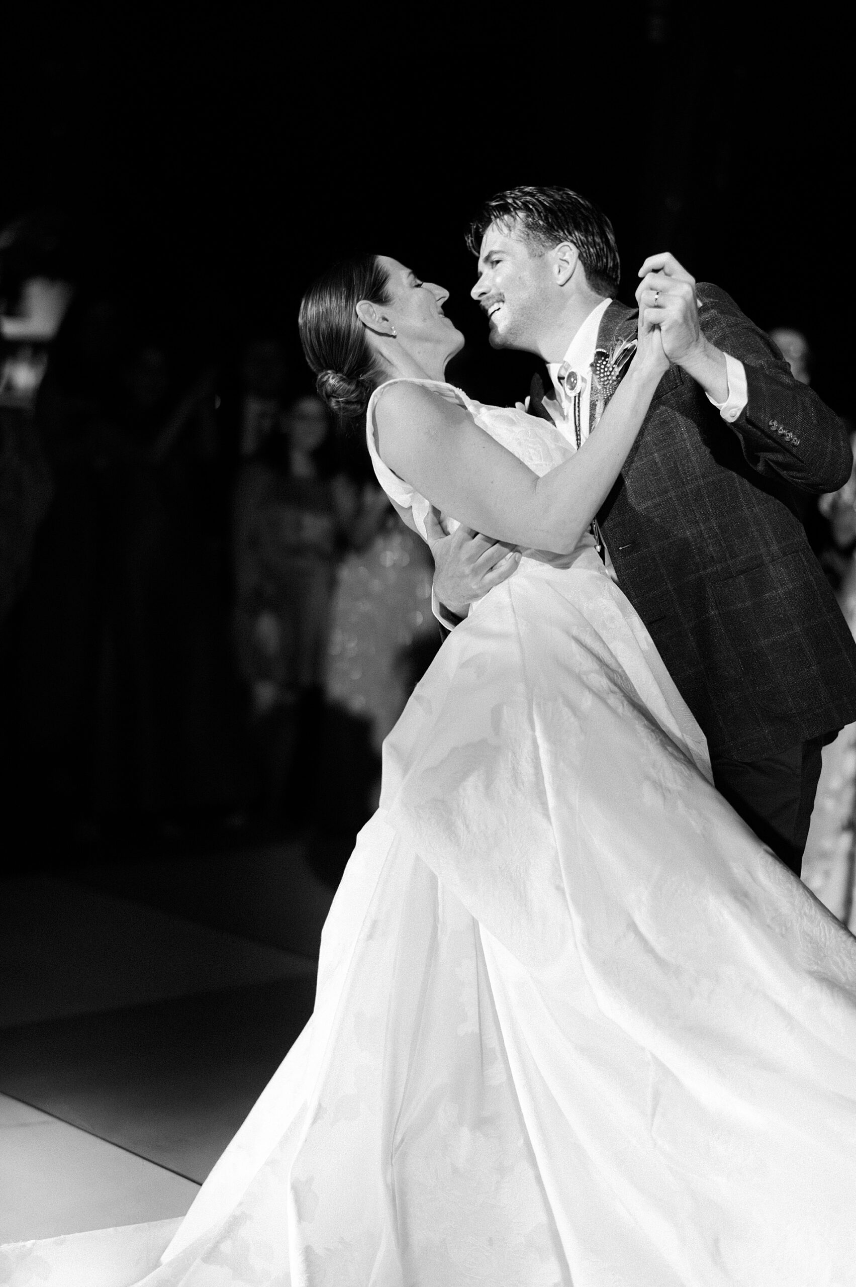 bride and groom on dance floor