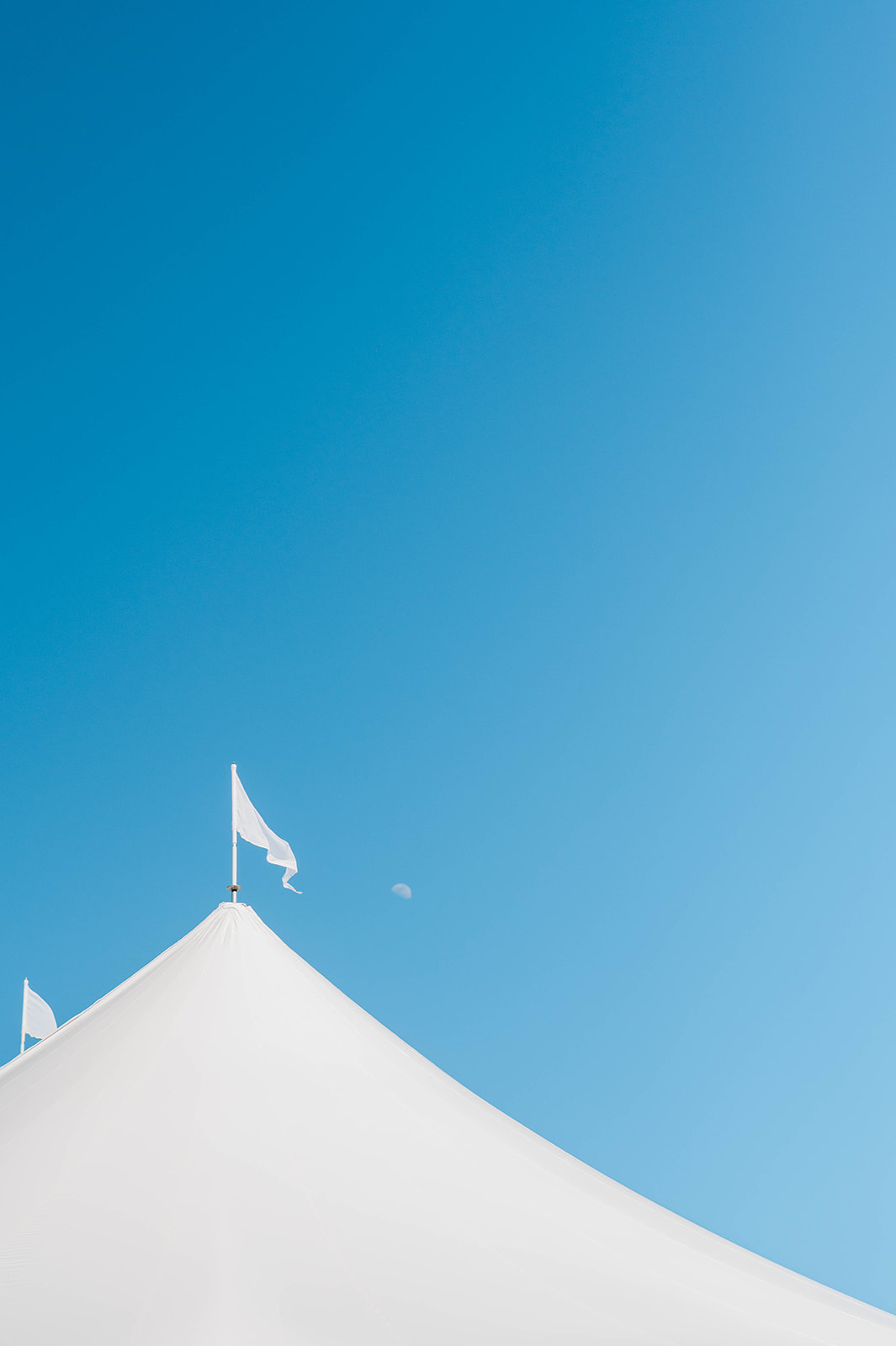 tent against clear blue summer sky 