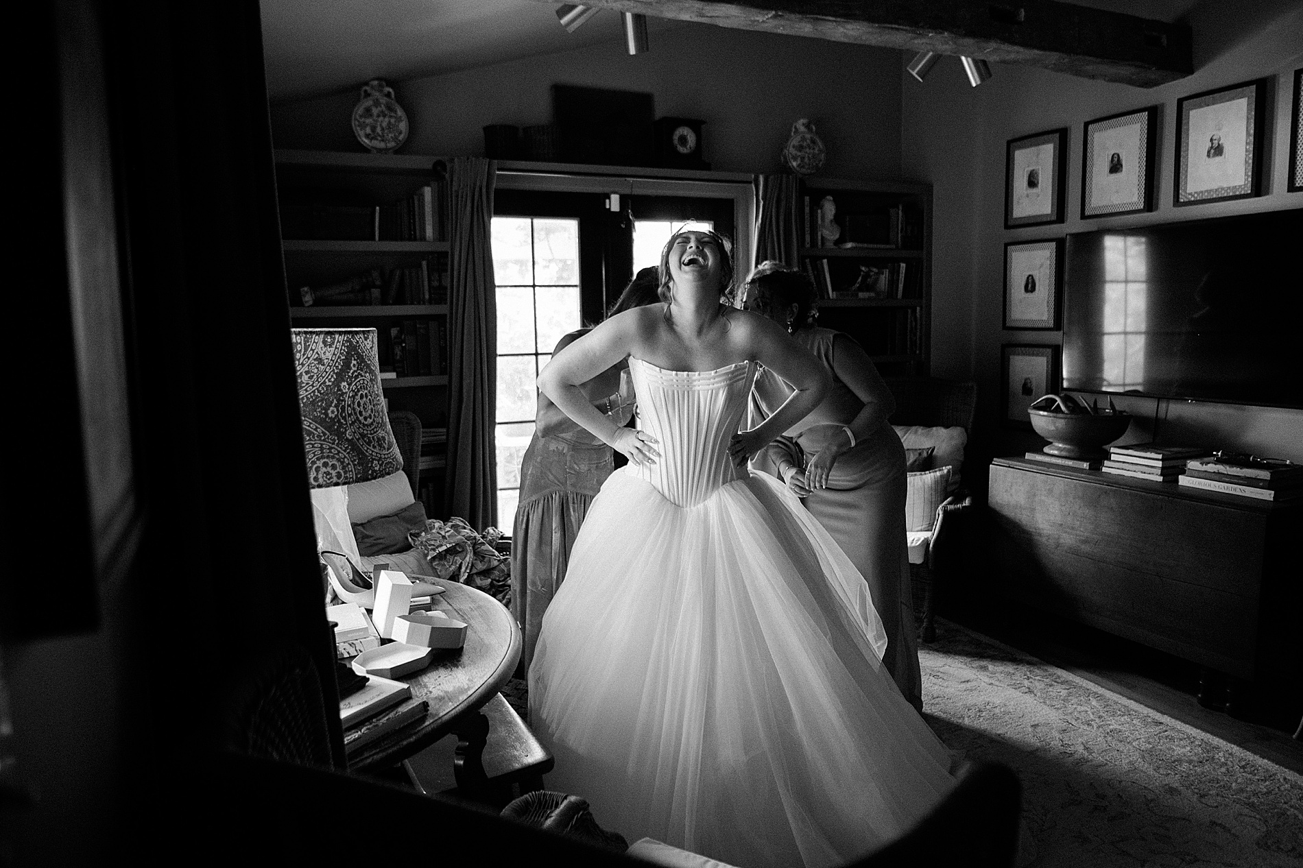 getting ready portraits from M&D Farm Garden Wedding in Hudson Valley