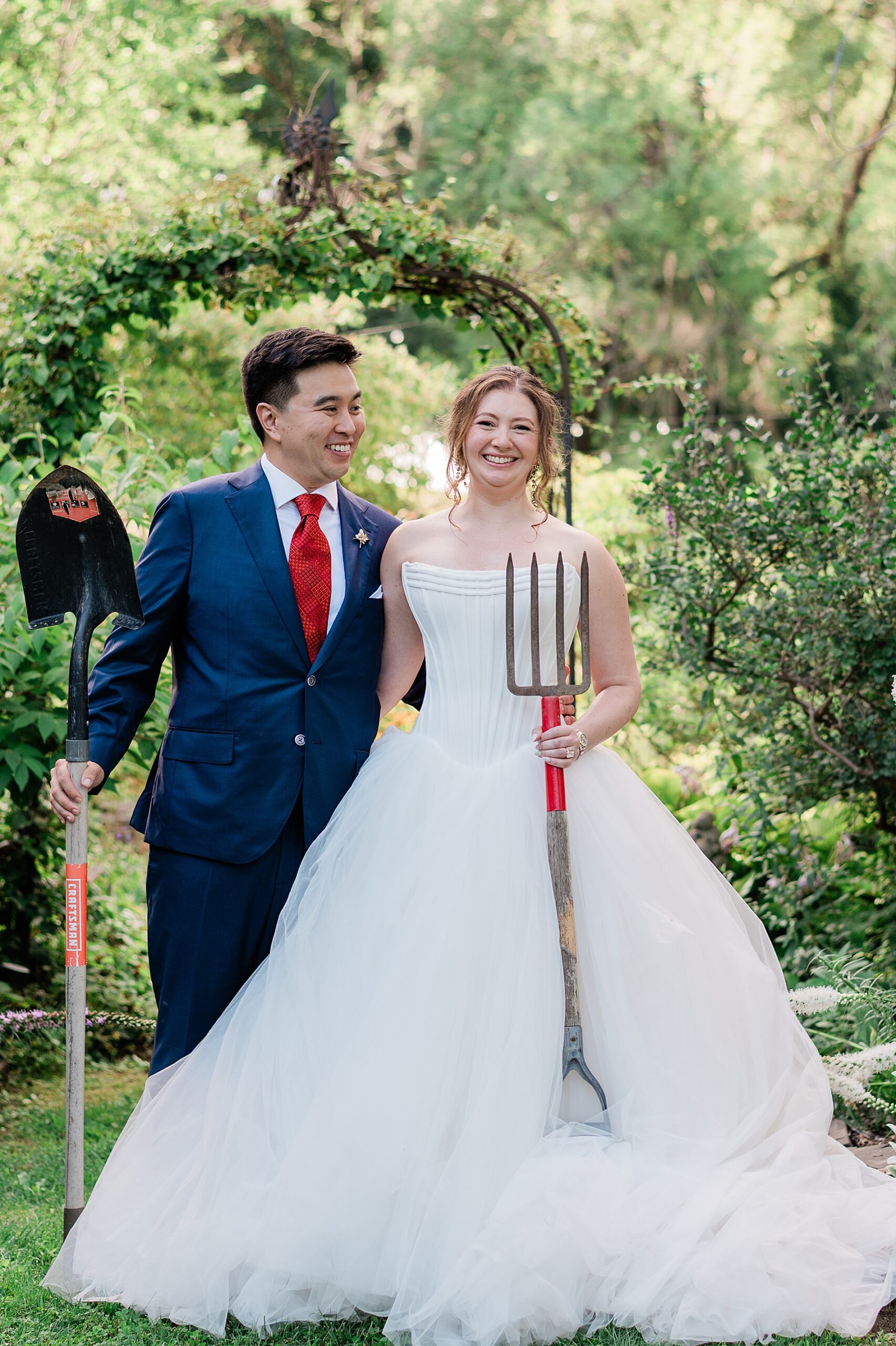 bride and groom photos from M&D Farm Garden Wedding in Hudson Valley