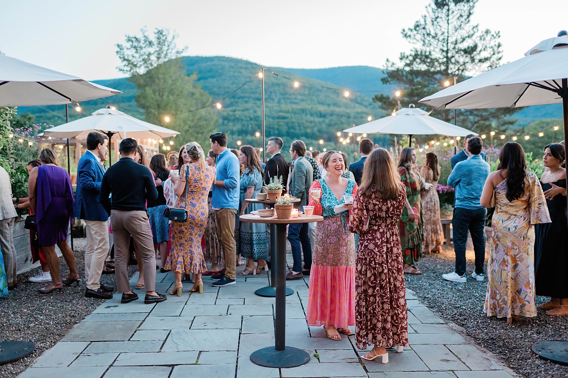 guests mingle and gather together at welcome party