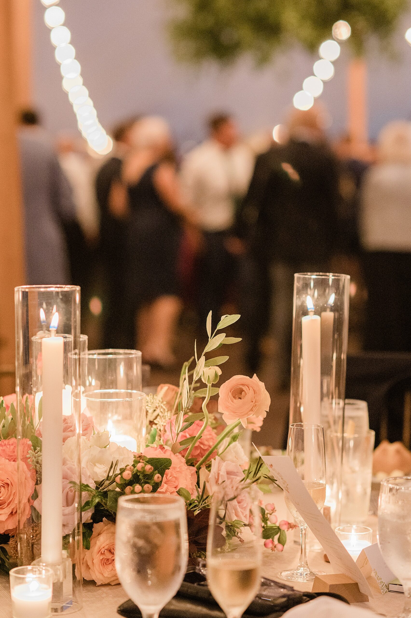flickering candles create romantic atmosphere